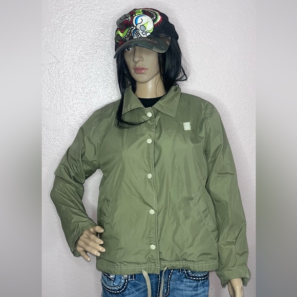 Roxy Jackets & Blazers - Vintage- ROXY QUILK SILVER- Members Only Style Jacket - Women’s Size Medium